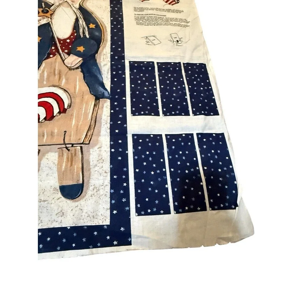 America The Beautiful Patriotic Quilt Wall Hanging Fabric Panel 46x36 Uncut